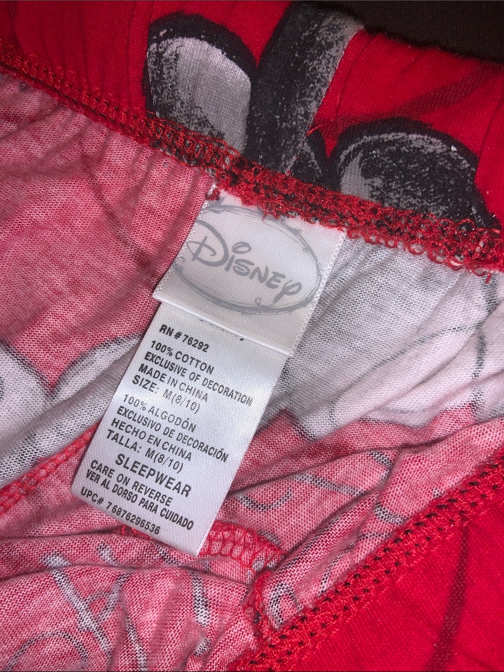 Disney Red Minnie And Mickey Mouse Pajama Capris Pants - Picture 8 of 9